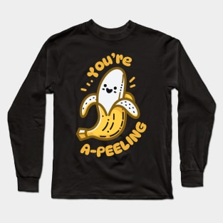 You Are A-peeling | Cute Kawaii Banana Pun | Design for Valentine Couples Long Sleeve T-Shirt